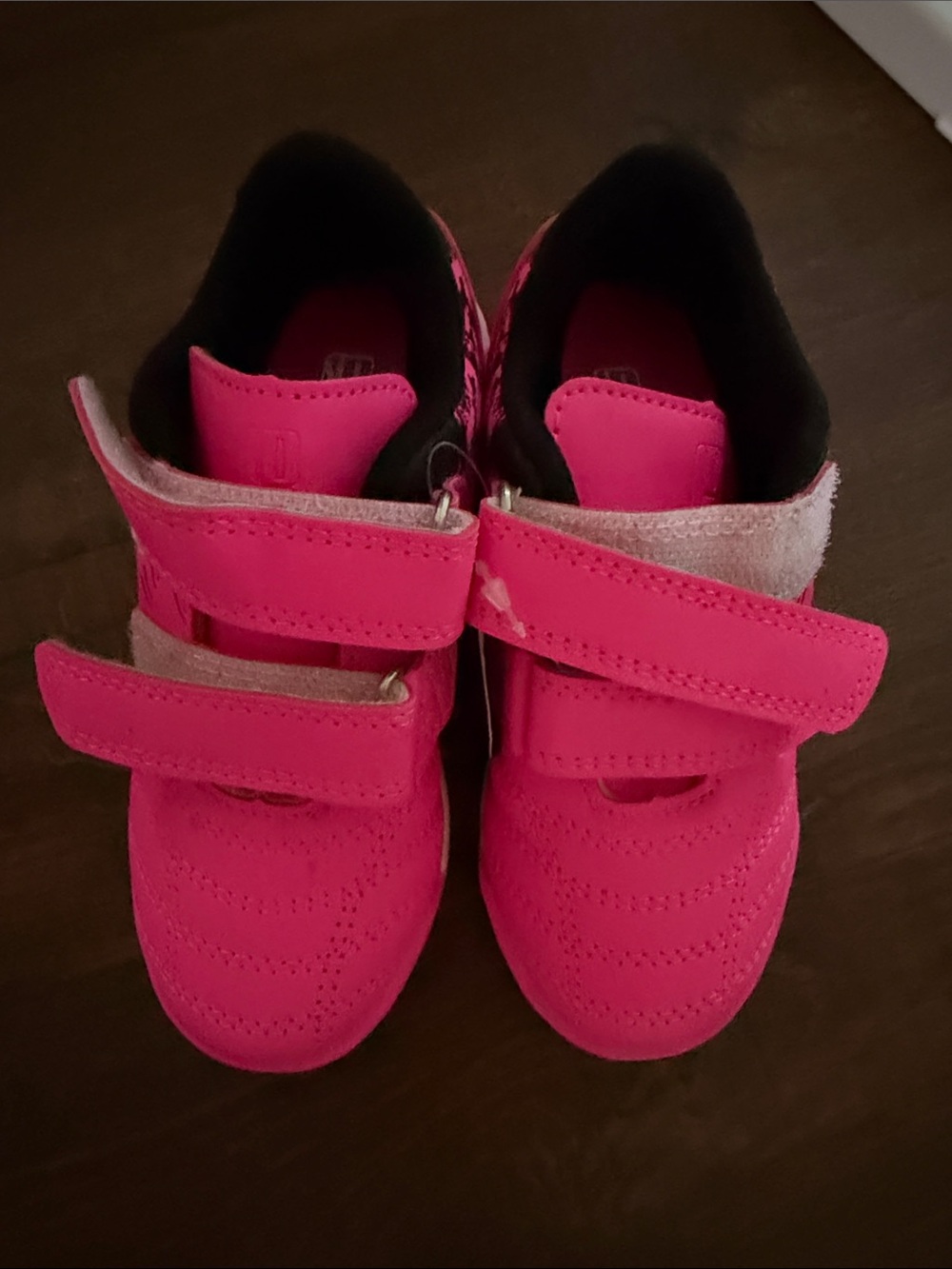 Girls Bright Pink Hook-and-Loop Sneakers